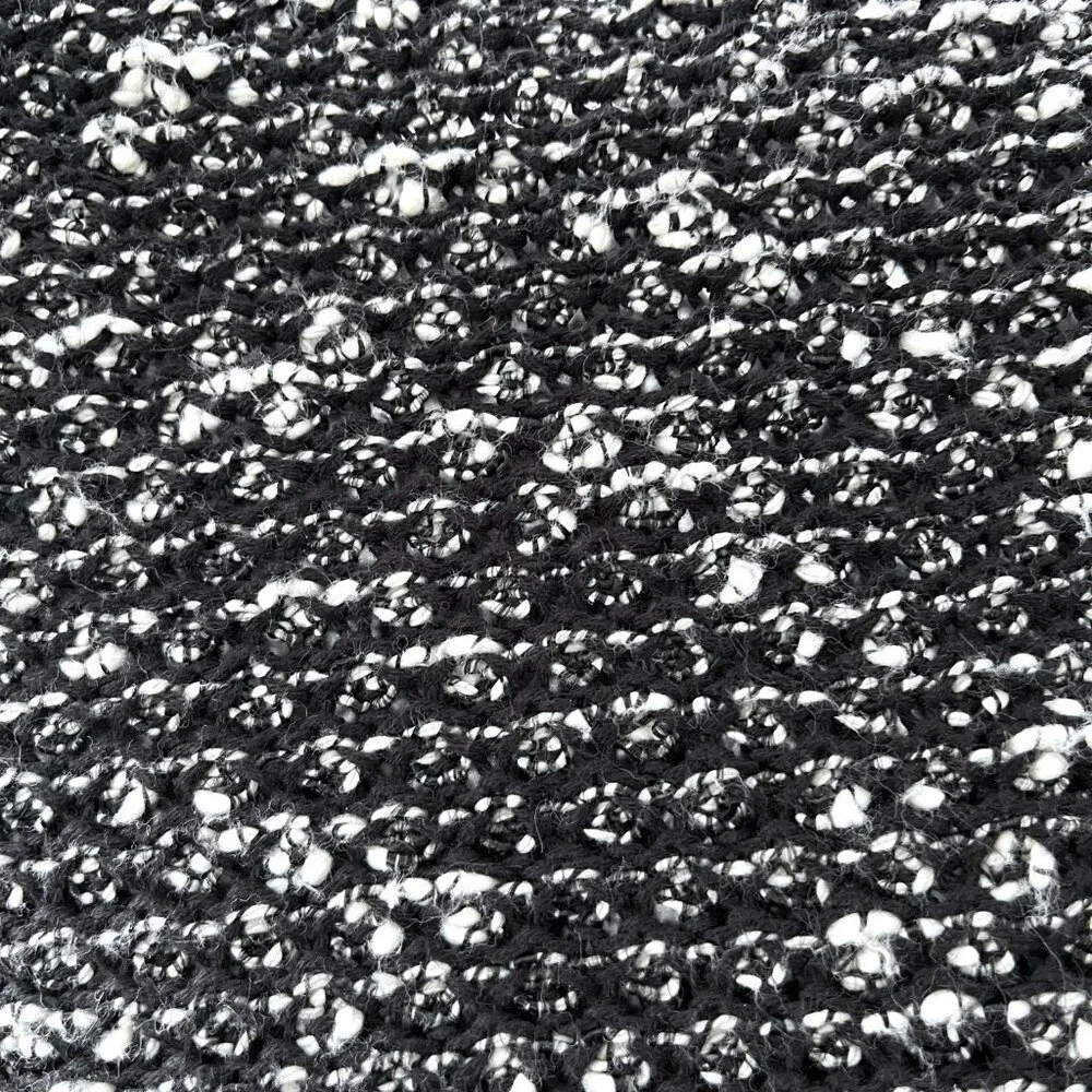 LOFT Textured Knit Sweater (Black/White) M
